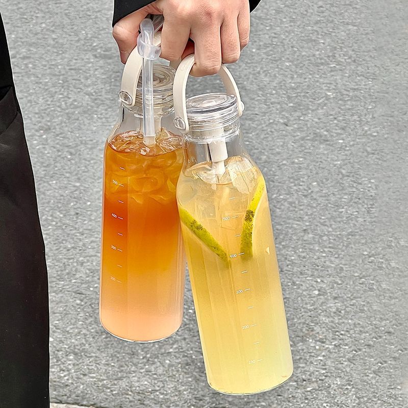 600ML Thickened Glass Water Bo - Outdoor Sport Glass Water Bottle recension och pris